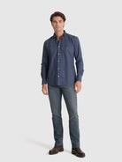 Camisa Algodão Azul Manga Comprida Regular Fit Mr. Blue