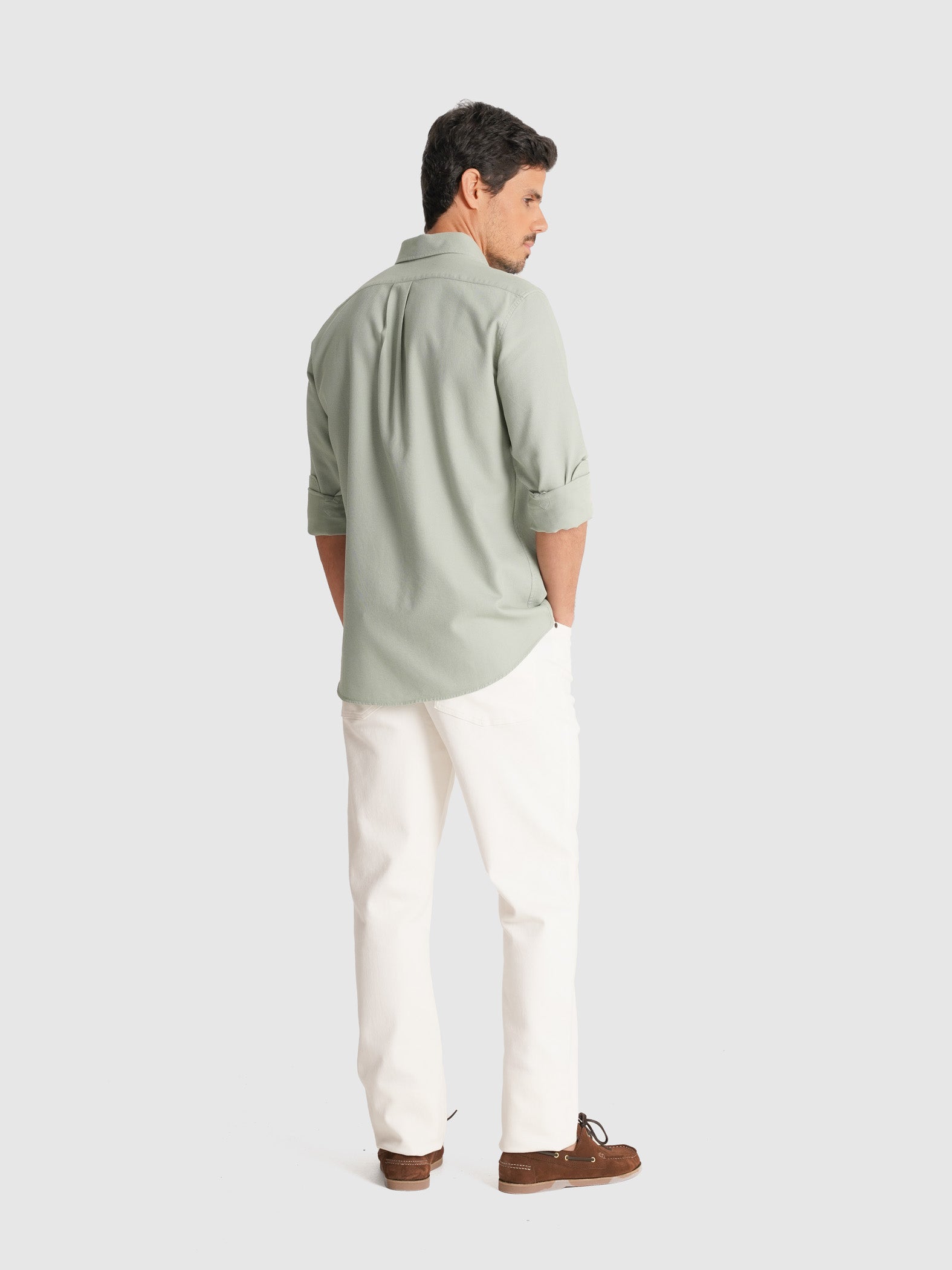 CAMISA DOBBY VERDE MANGA COMPRIDA REGULAR FIT MR. BLUE