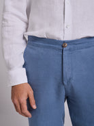 BERMUDA LINHO AZUIS REGULAR FIT MARK BELLUCCI