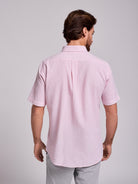 Camisa Linho Rosa Manga Curta Regular Fit Mr. Blue