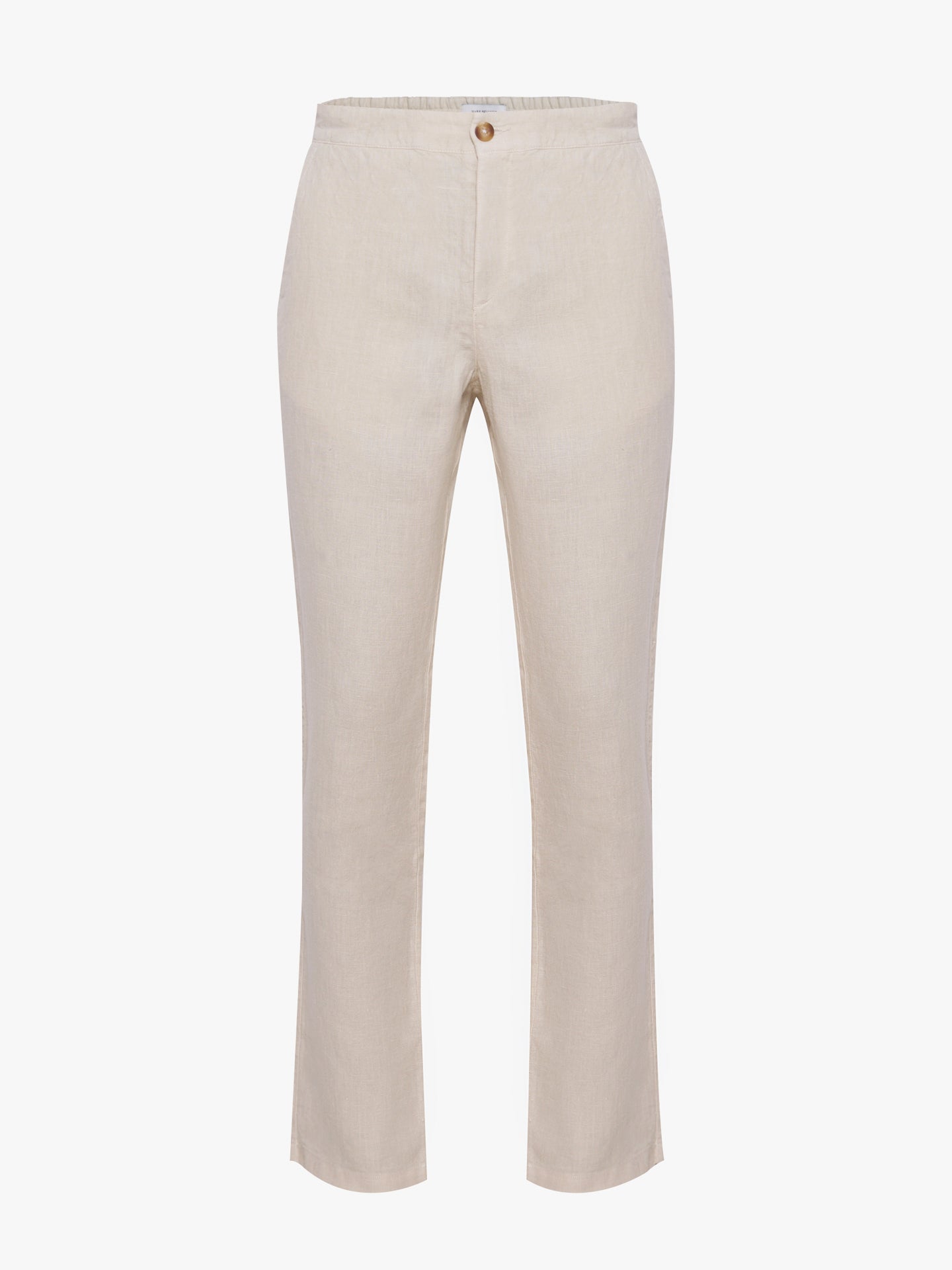 Calça Linho Beges Regular Fit Mr. Blue