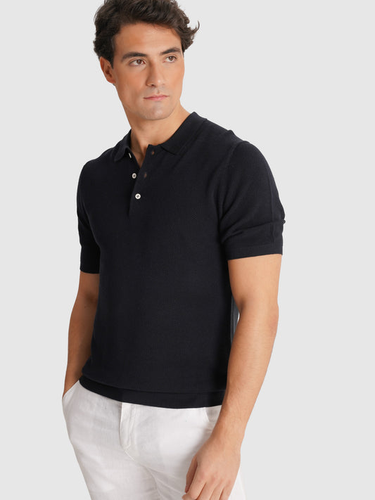 POLO AZUL MANGA CURTA REGULAR FIT MARK BELLUCCI