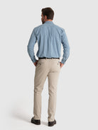 Camisa Algodão Azul Manga Comprida Regular Fit Mr. Blue