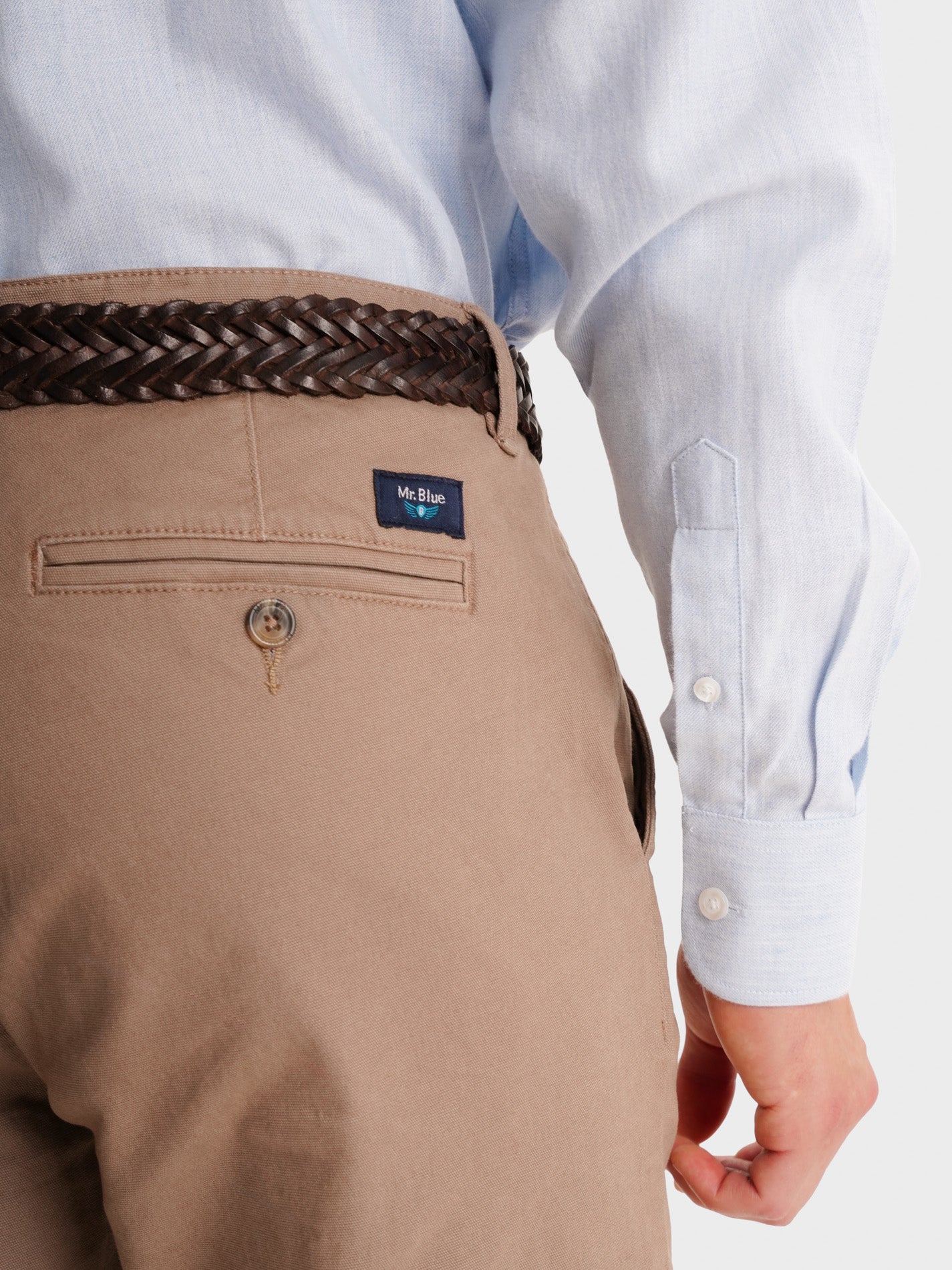 PANTALÓN ESTRUCTURA SLIM FIT BEIGE MR. AZUL