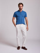 PANTALÓN DE ALGODÓN BLANCO REGULAR FIT MR. AZUL