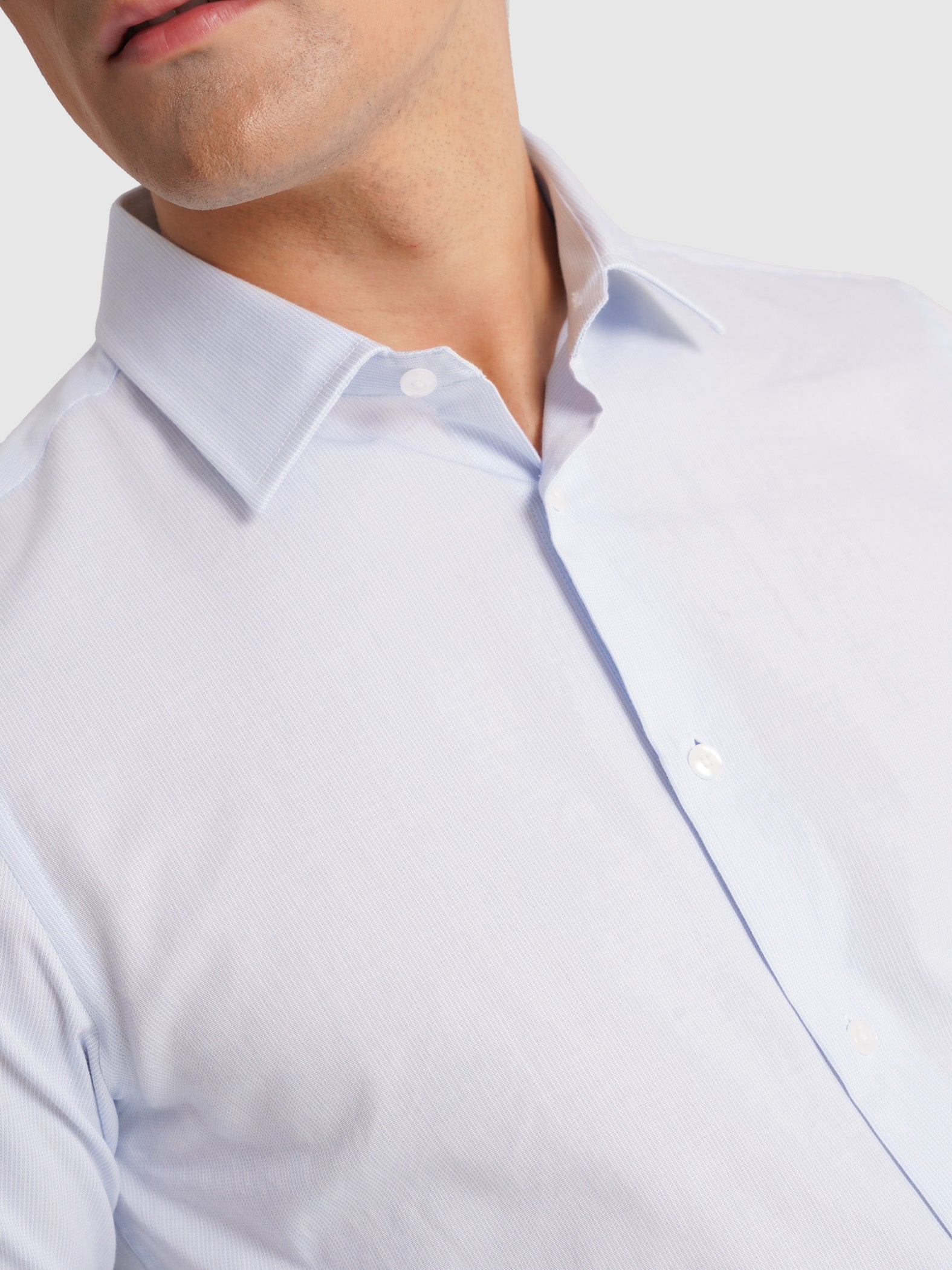 CAMISA TWILL AZUL MANGA COMPRIDA SLIM FIT MR. BLUE