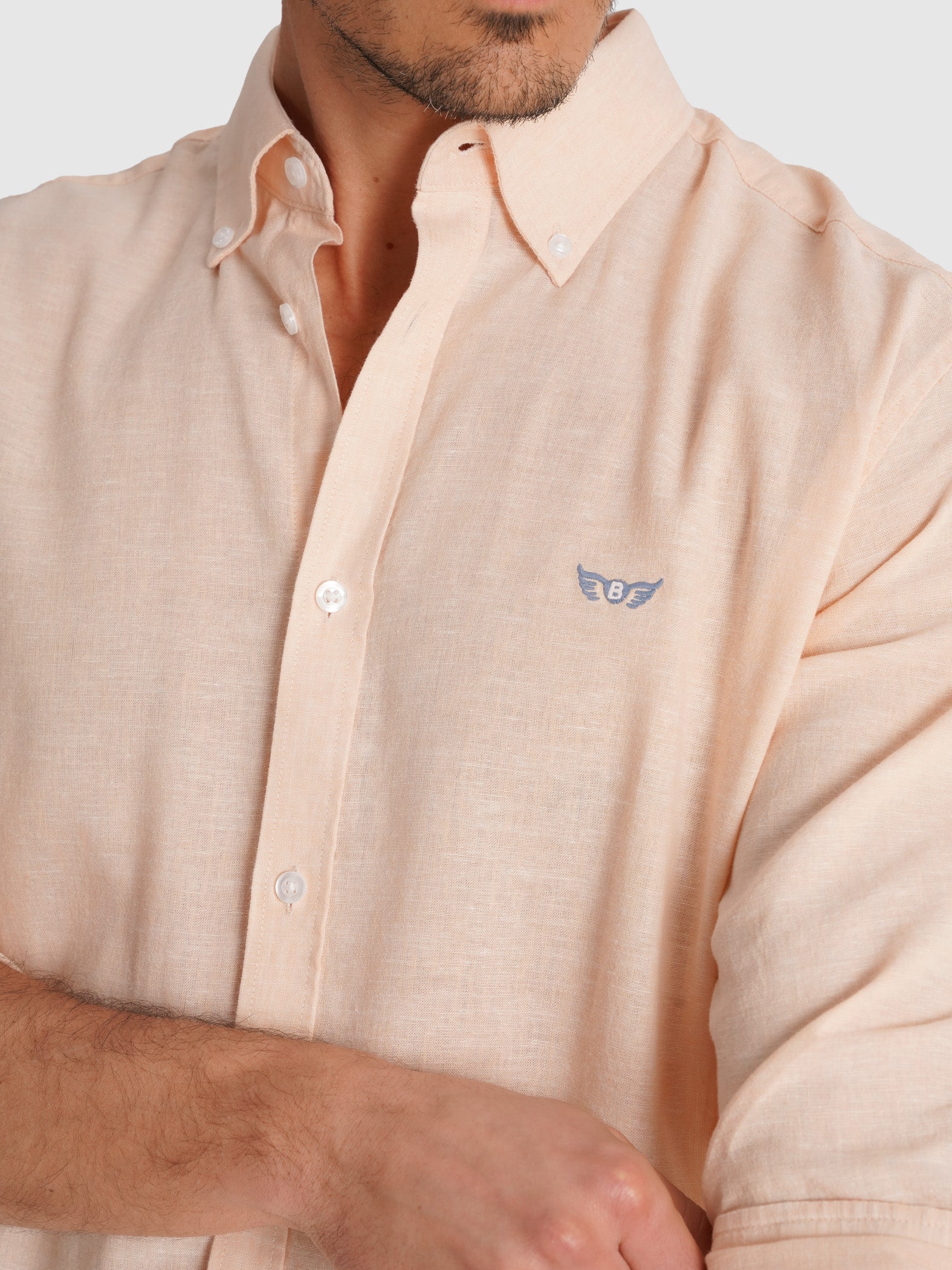 CAMISA LARANJA MANGA COMPRIDA REGULAR FIT MR. BLUE