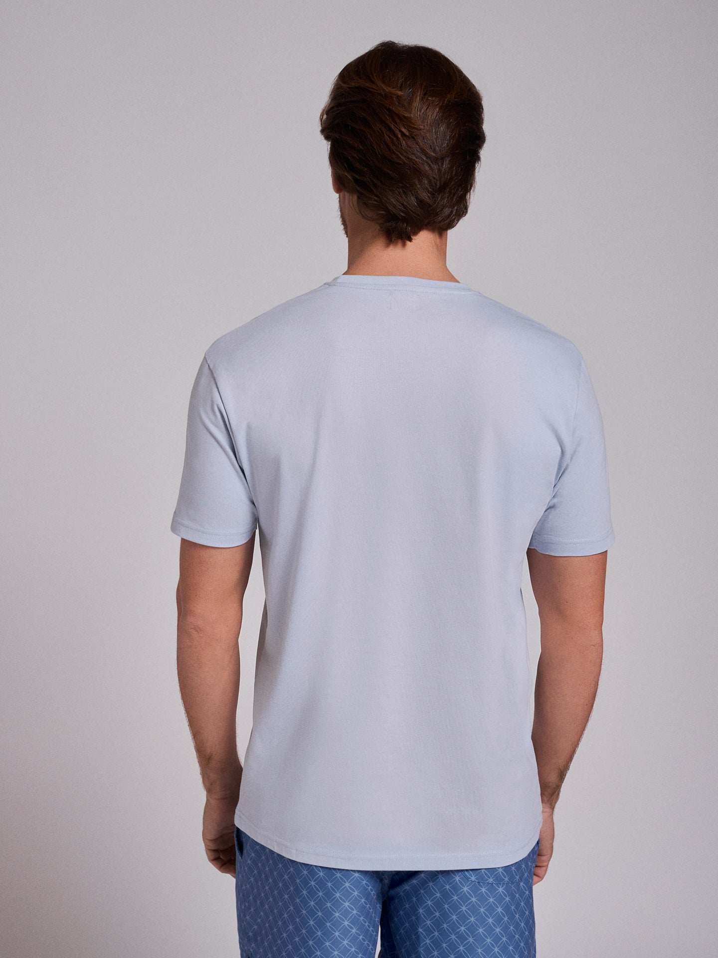 T-shirt Algodão Azul Manga Curta Regular Fit Mr. Blue