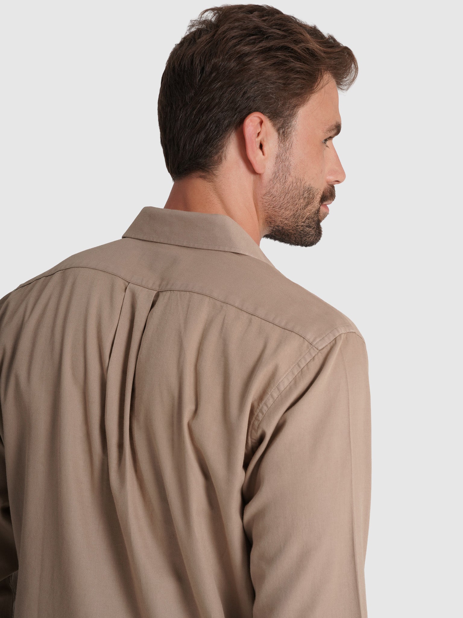 BEIGE COTTON SHIRT LONG SLEEVE REGULAR FIT MARK BELLUCCI