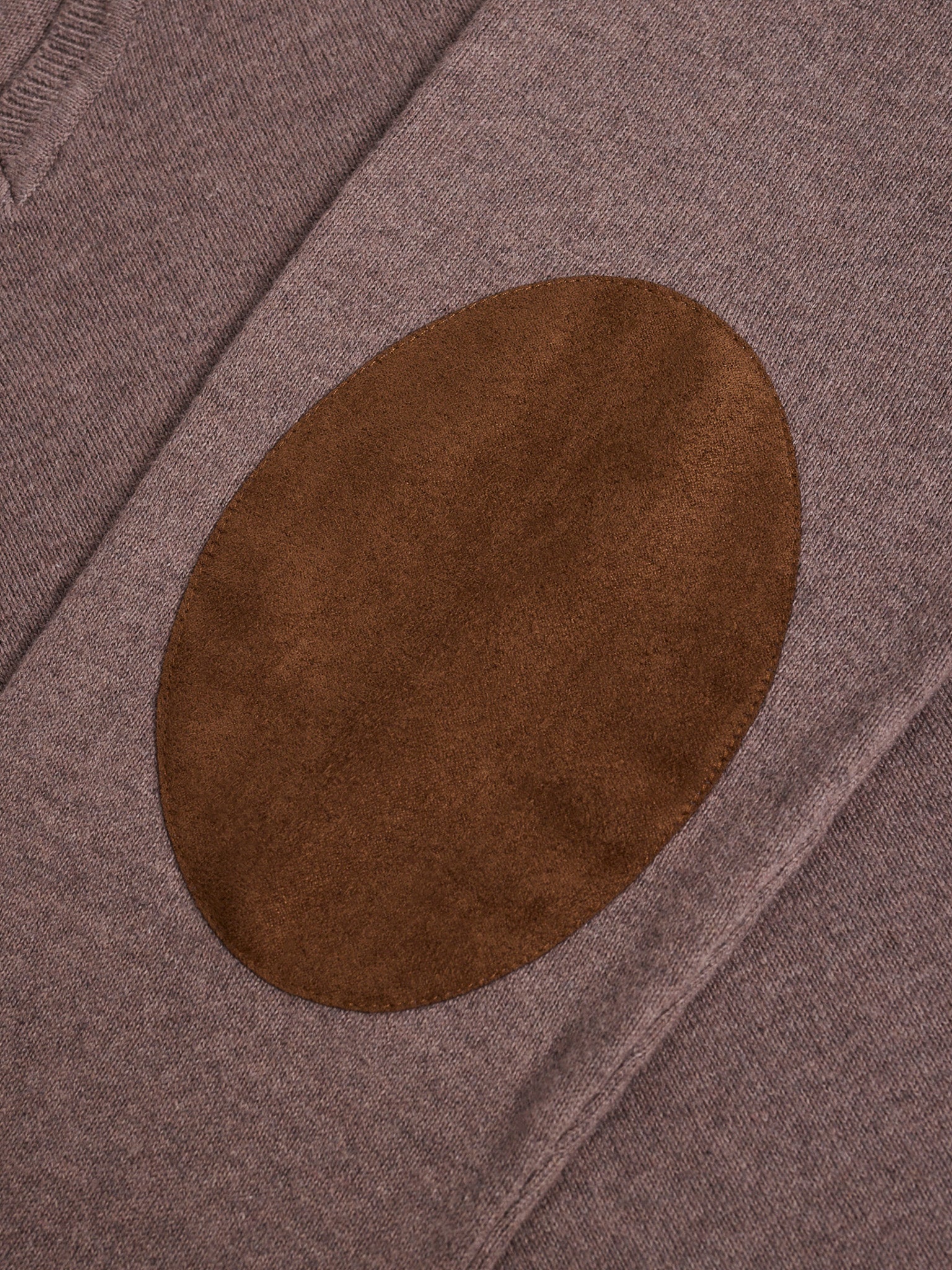 Pullover Caxemira Castanho Com Cotoveleira Regular Fit Mr. Blue