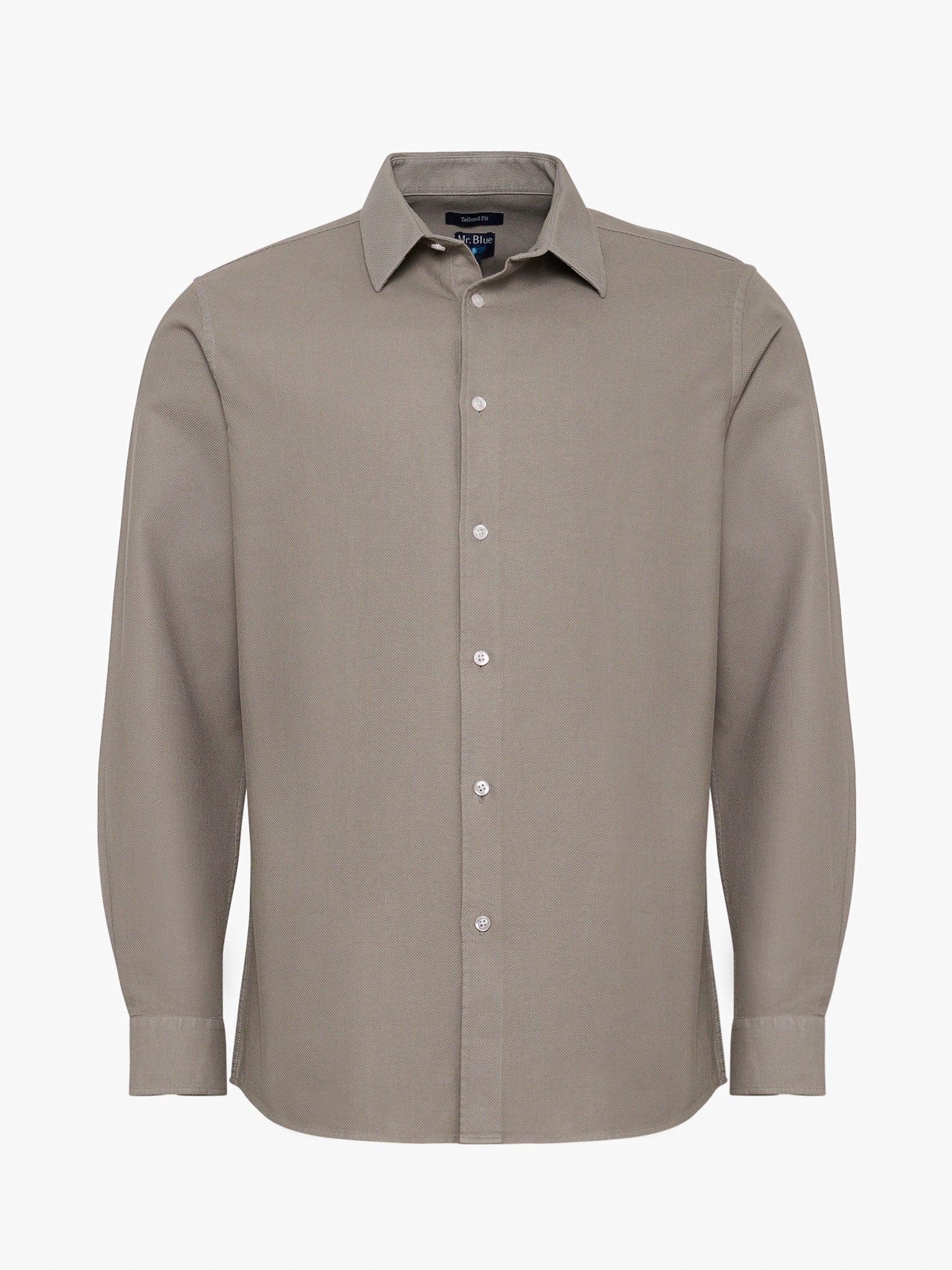 Camisa Algodão Verde Manga Comprida Tailored Fit Mr. Blue