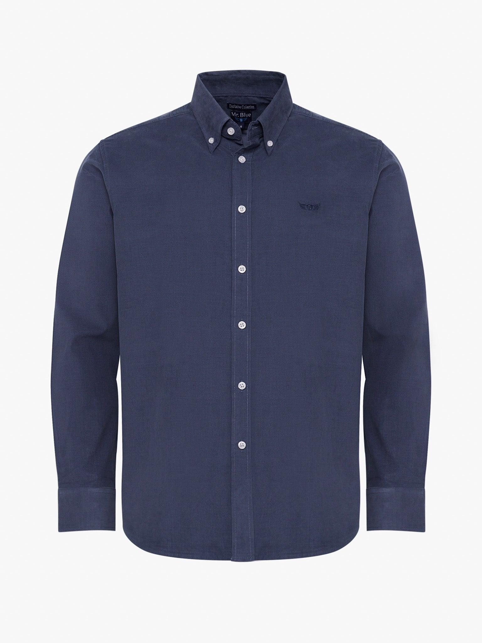 Camisa Algodão Azul Manga Comprida Regular Fit Mr. Blue