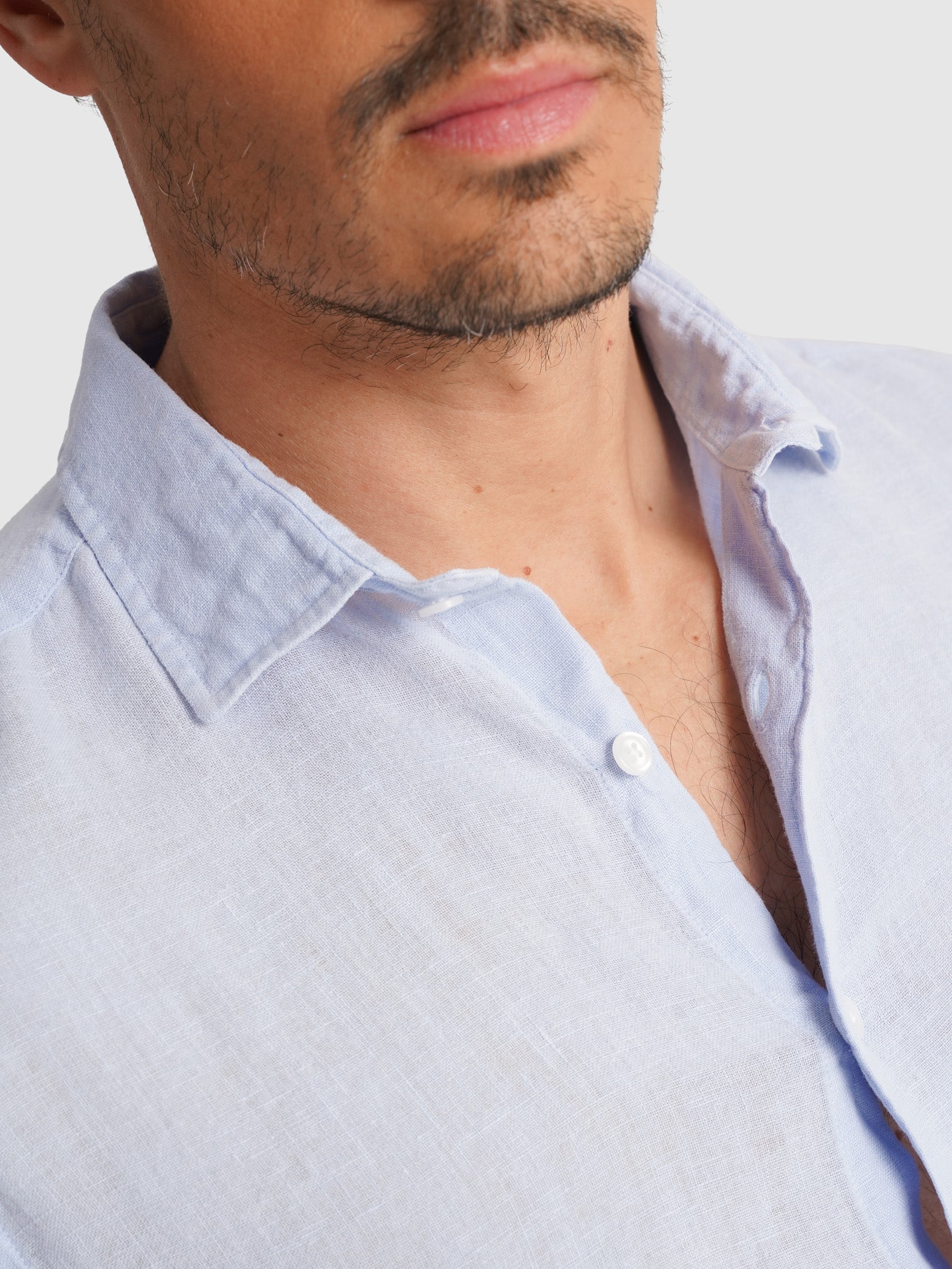 CAMISA AZUL MANGA COMPRIDA TAILORED FIT MARK BELLUCCI