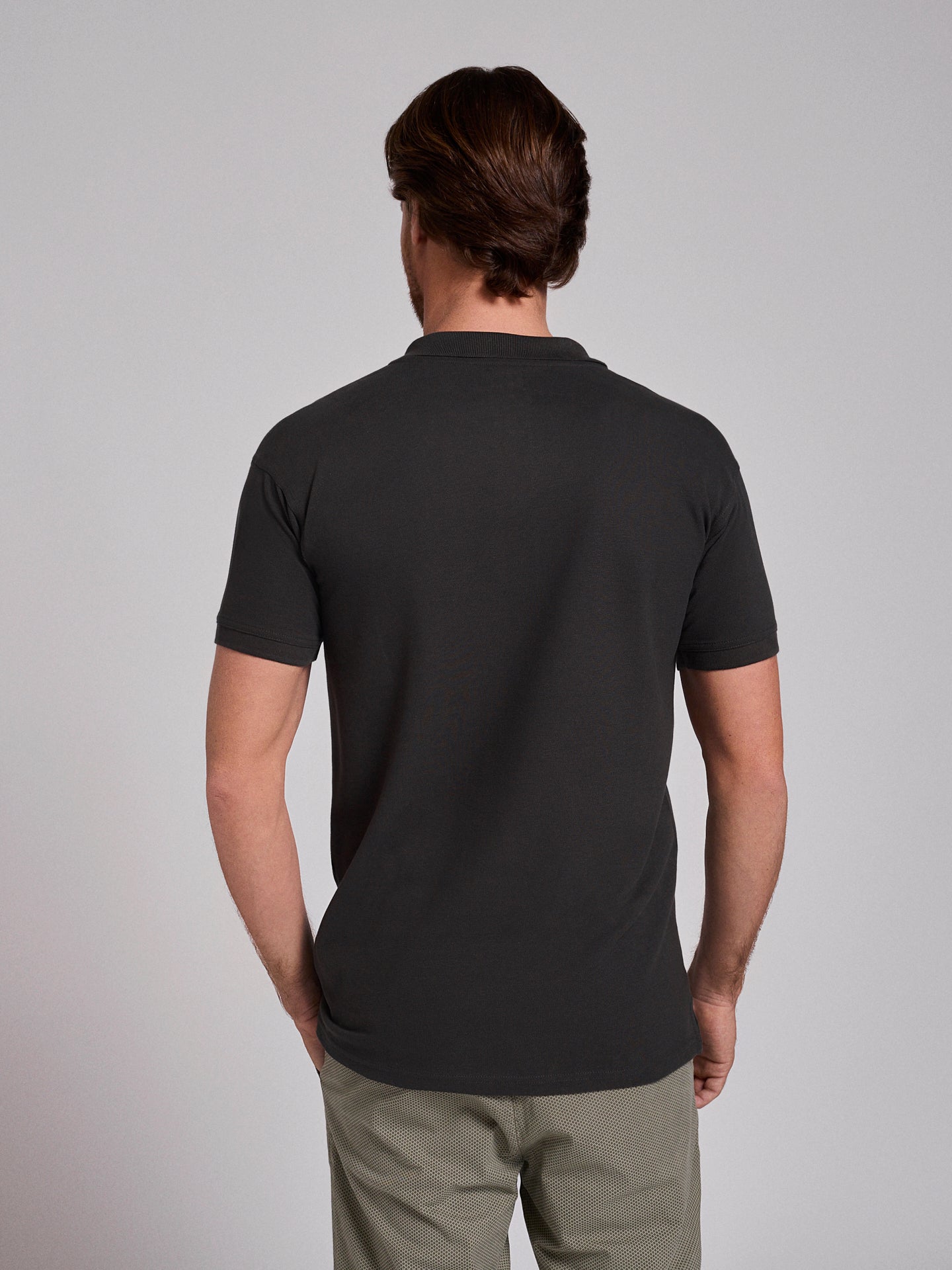 Polo Cinzento Manga Curta Regular Fit Mr. Blue