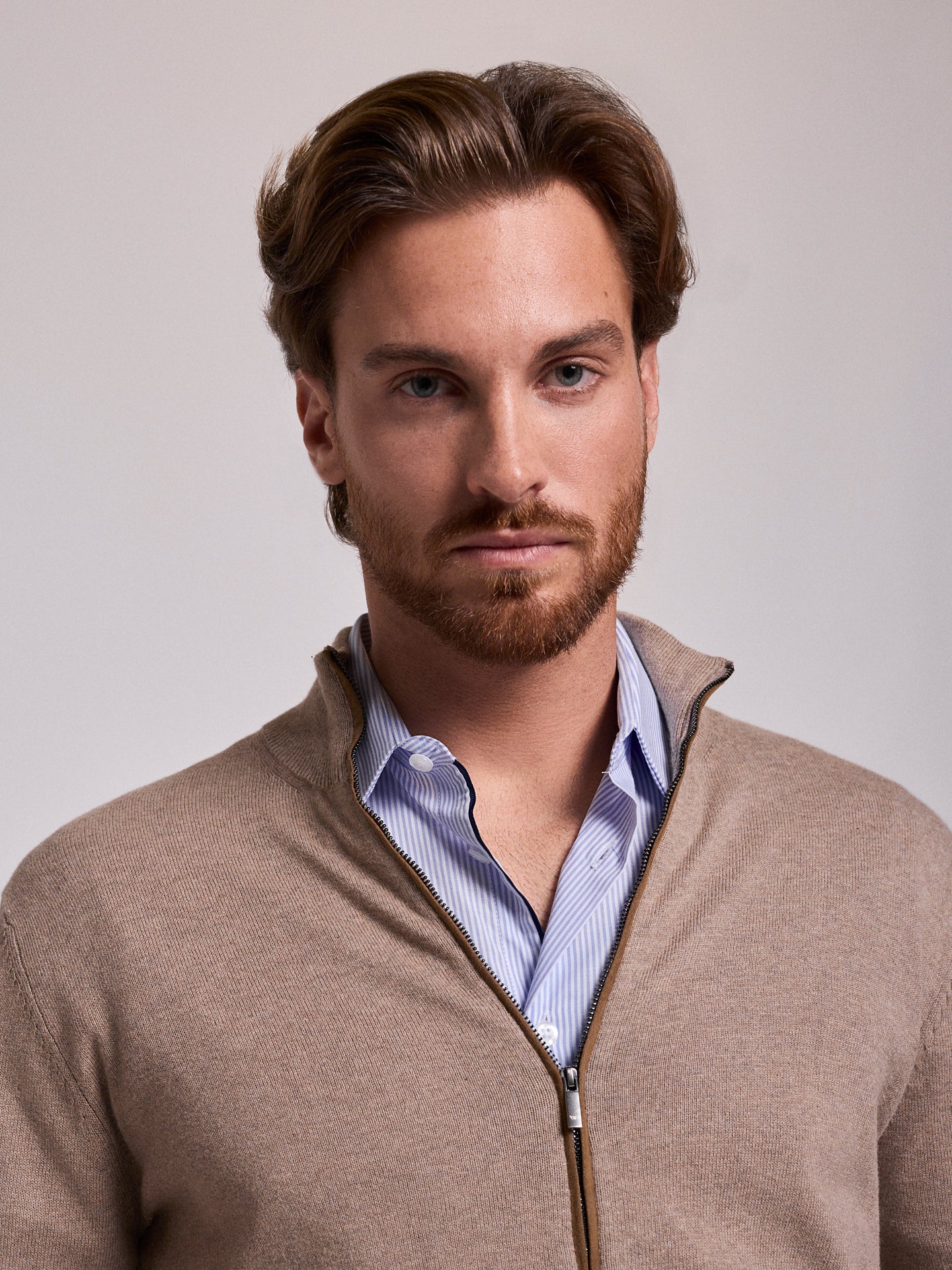 Pullover Algodão Bege Manga Comprida Regular Fit Mr. Blue