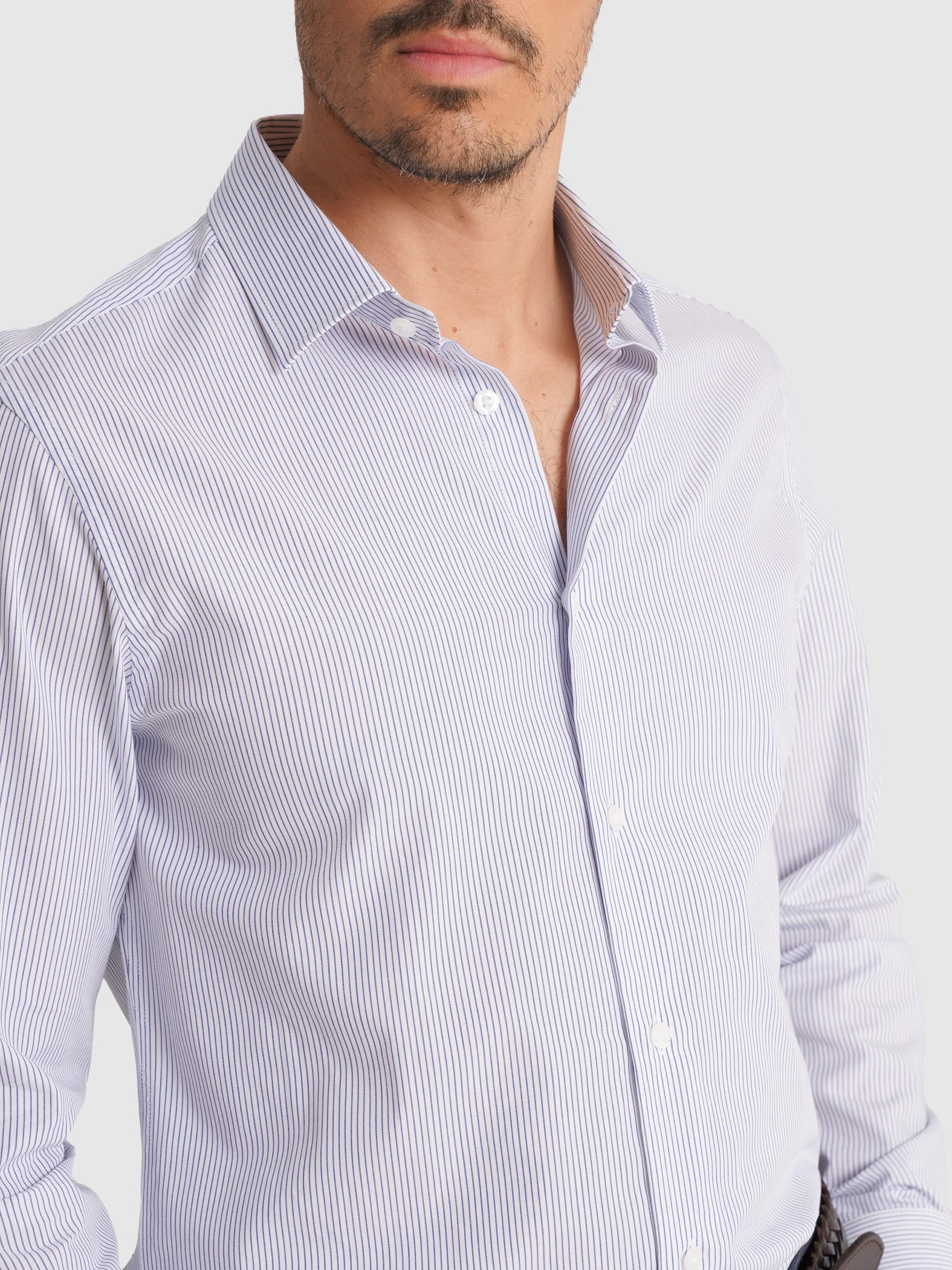 CAMISA OXFORD AZUL MANGA COMPRIDA SLIM FIT MR. BLUE