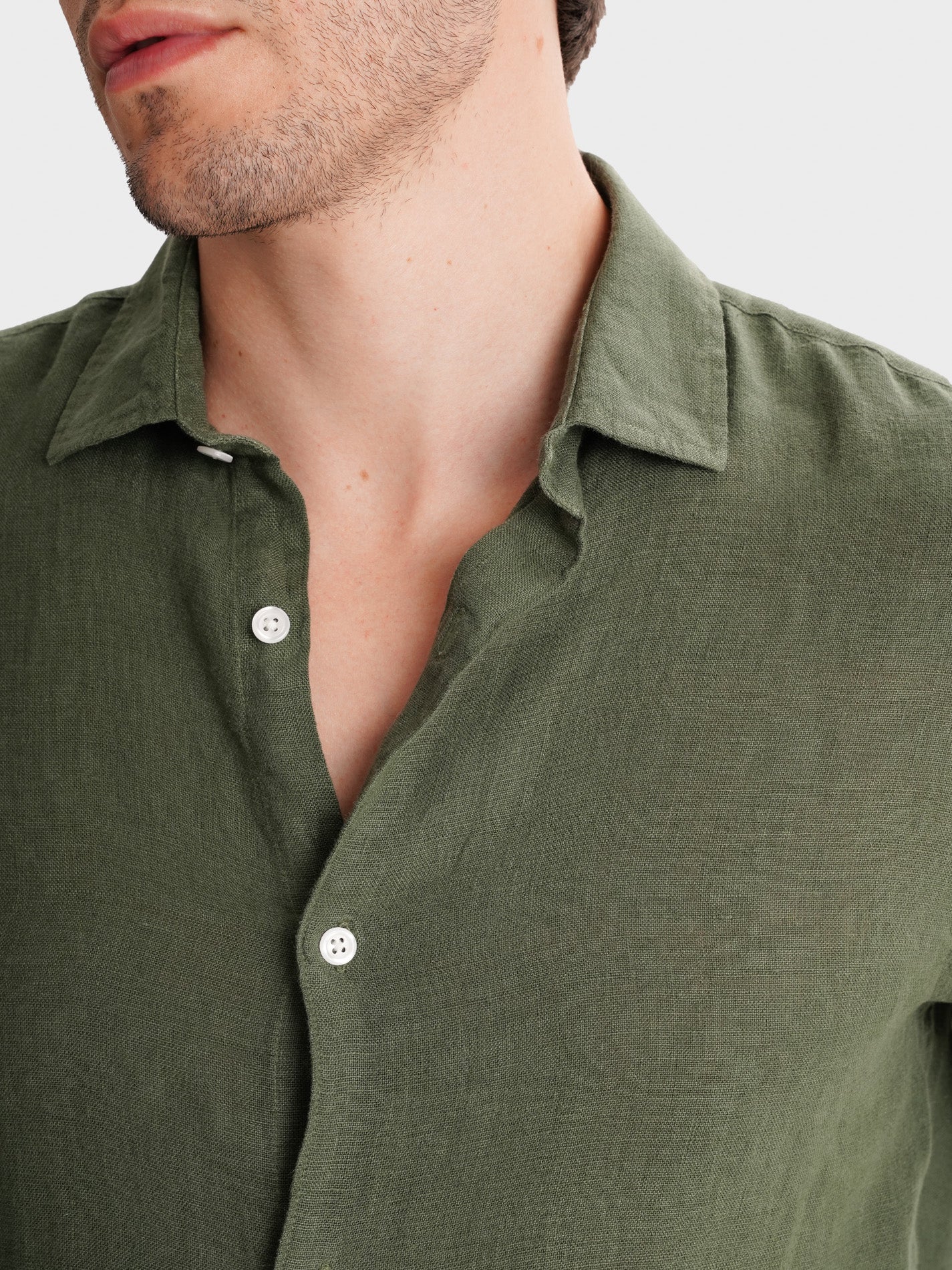 CAMISA LINO VERDE MANGA LARGA SASTRERÍA MARK BELLUCCI