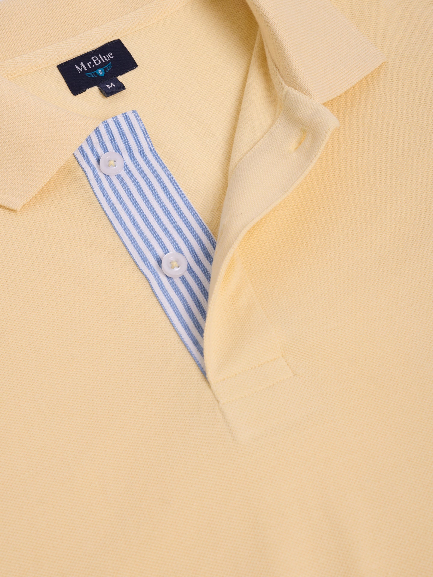 POLO AMARELO MANGA CURTA REGULAR FIT MR. BLUE