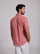 CAMISA LINO ROJA MANGA CORTA REGULAR FIT MR. AZUL