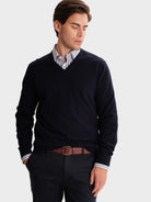 JERSEY DELGADO AZUL CON CODERAS MR REGULAR FIT. AZUL