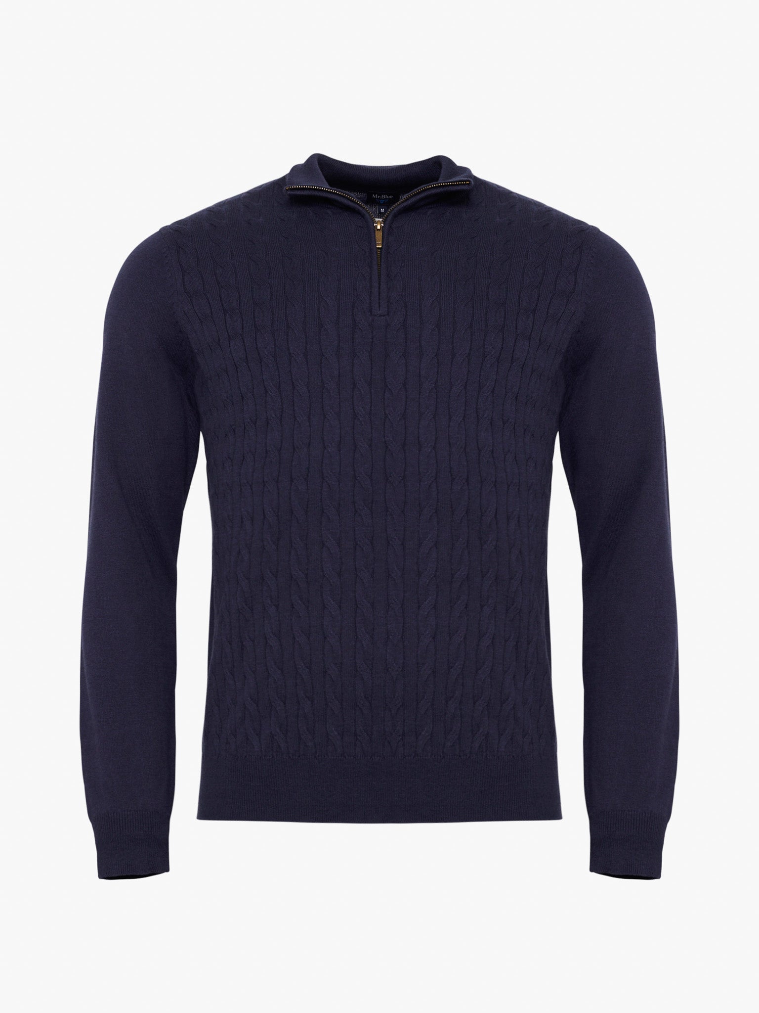 Pullover Lã Azul Manga Comprida Regular Fit Mr. Blue