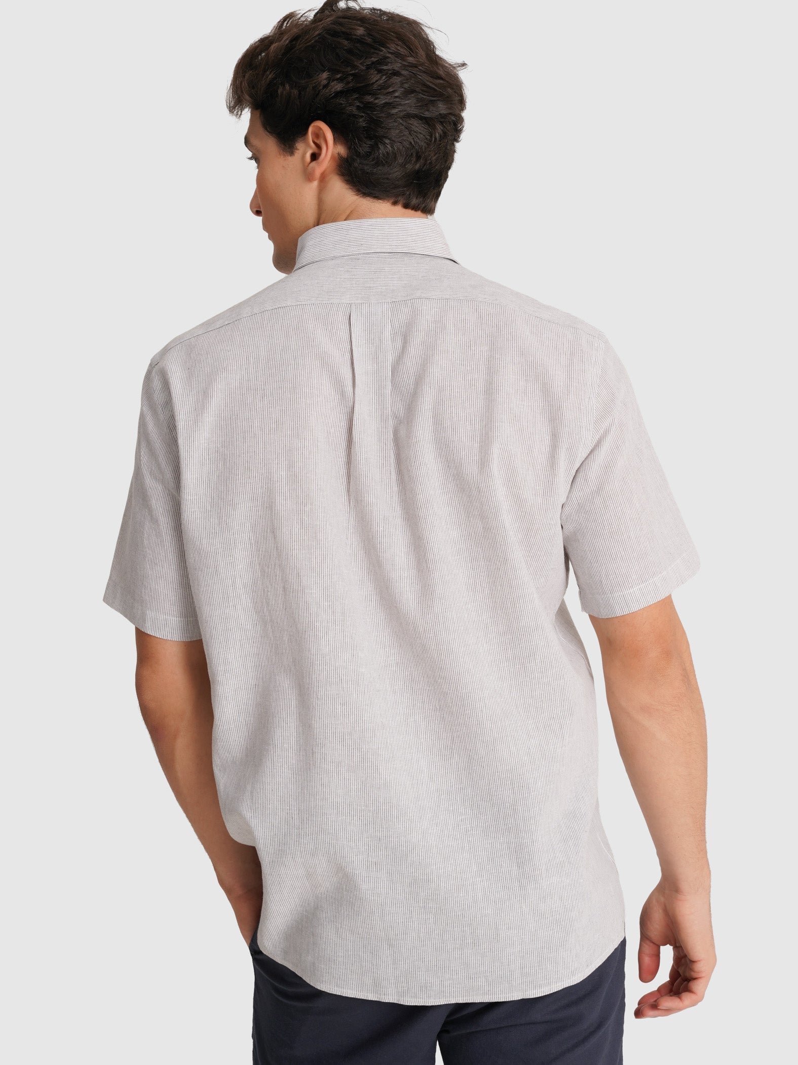 CAMISA CINZENTA MANGA CURTA REGULAR FIT MR. BLUE