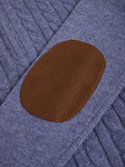 Pullover Lã Azul Com Cotoveleira Regular Fit Mr. Blue