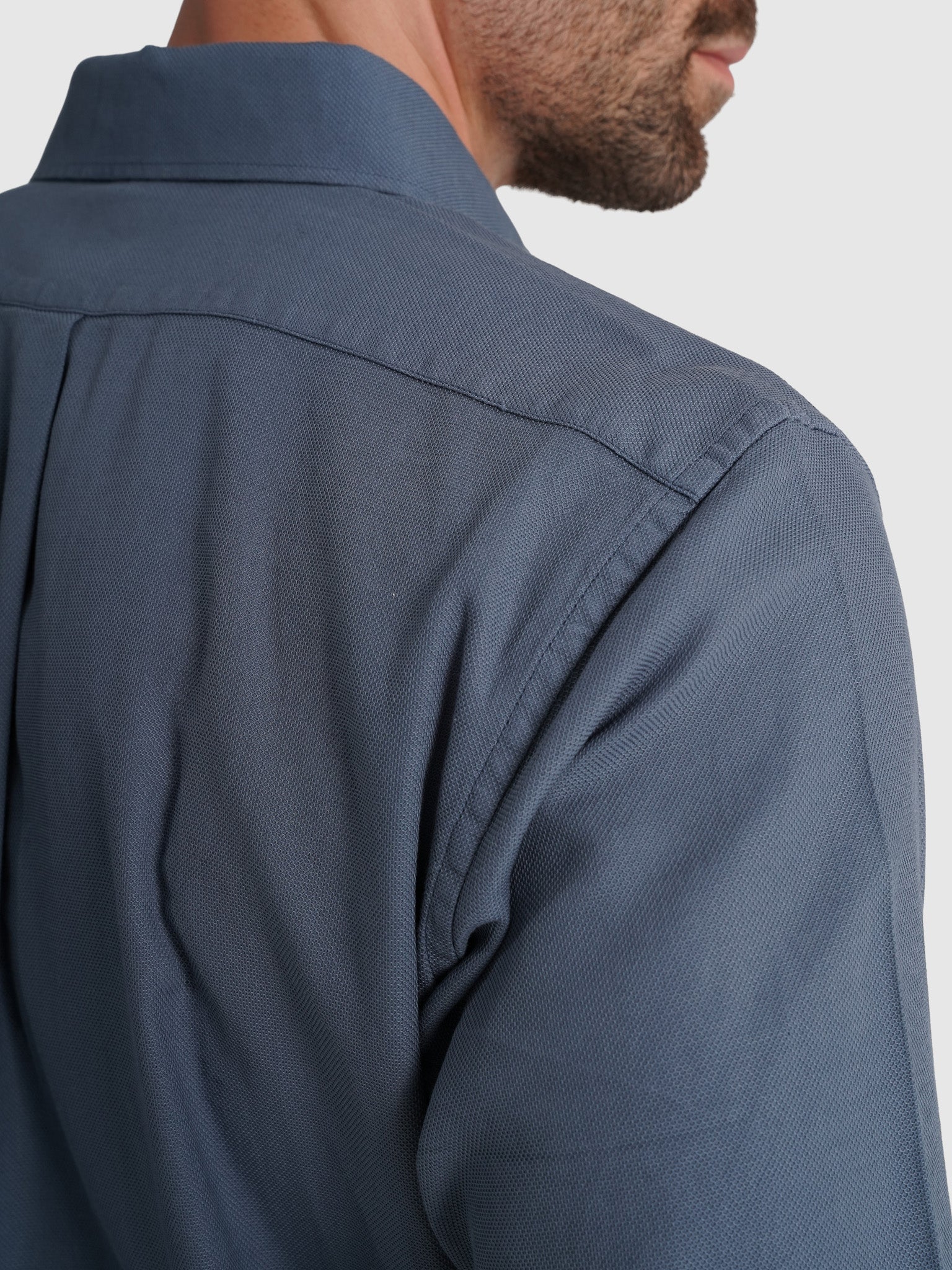 Camisa Algodão Azul Manga Comprida Regular Fit Mr. Blue