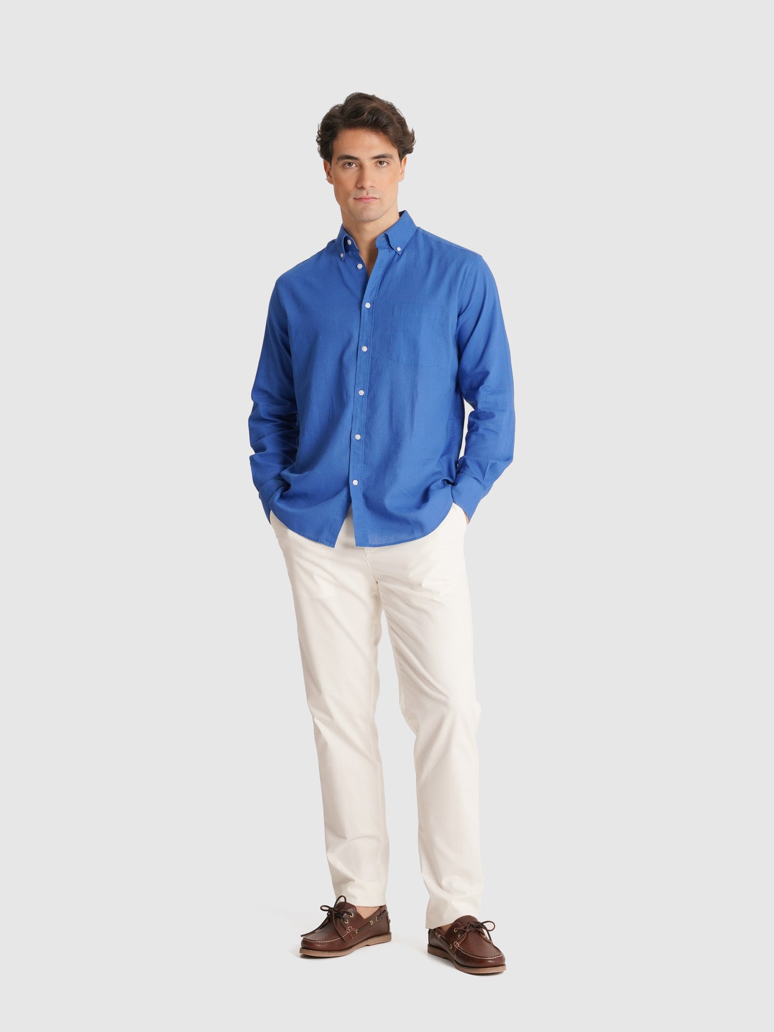 CAMISA AZUL MANGA COMPRIDA REGULAR FIT MR. BLUE