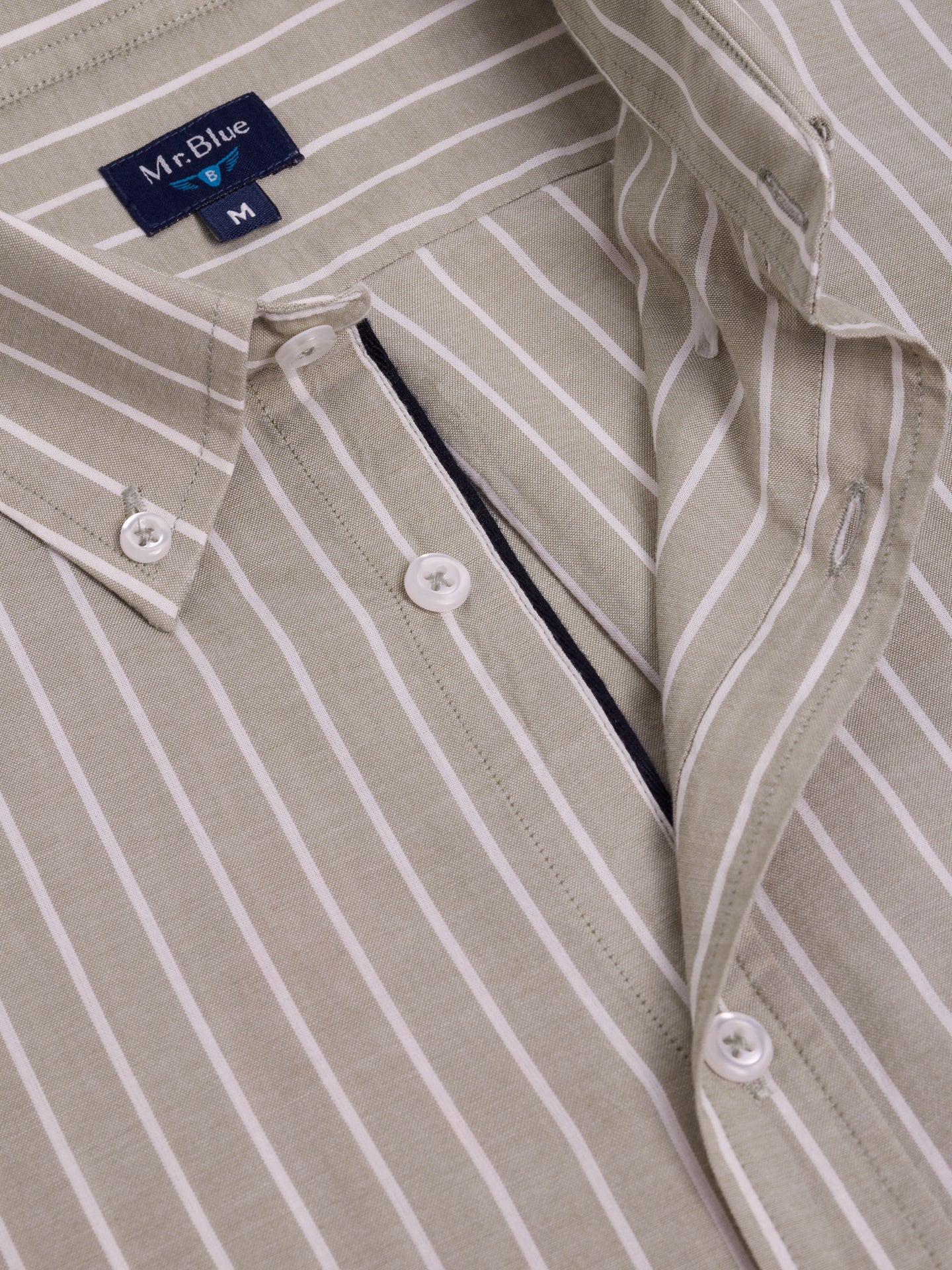 GREEN COTTON SHIRT LONG SLEEVE REGULAR FIT MR. BLUE