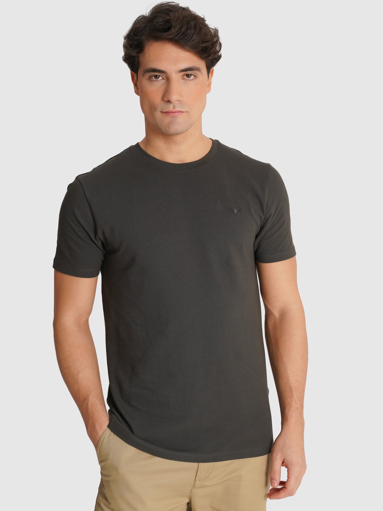 T-SHIRT PIQUET CINZENTA MANGA CURTA REGULAR FIT MR. BLUE