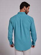 CAMISA ALGODÃO AZUL MANGA COMPRIDA REGULAR FIT MR. BLUE