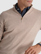 Pullover Caxemira Bege Manga Comprida Regular Fit Mr. Blue