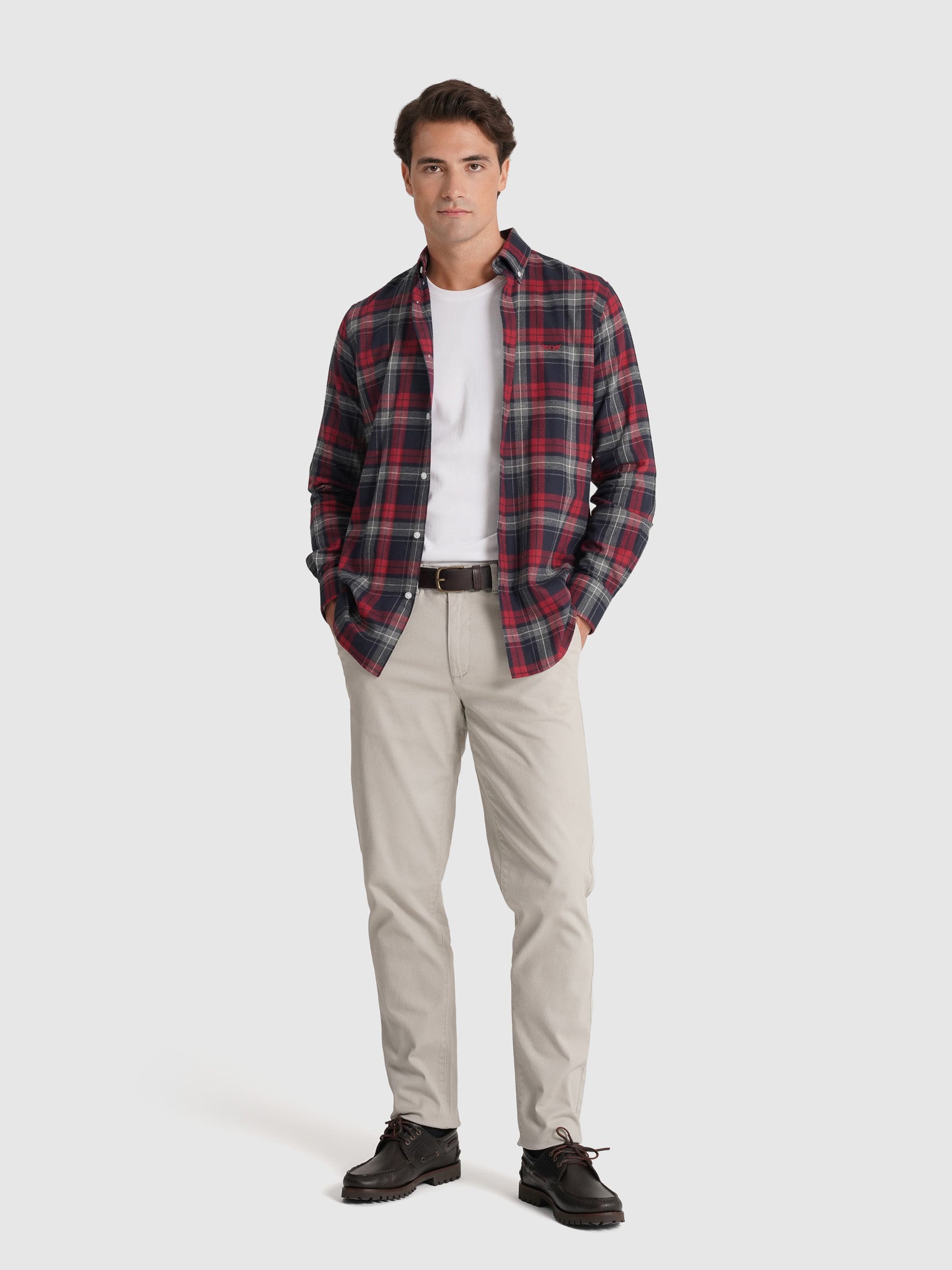 CAMISA FLANELA AZUL MANGA COMPRIDA REGULAR FIT MR. BLUE