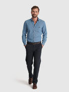 CALÇAS ALGODÃO AZUIS REGULAR FIT MR. BLUE