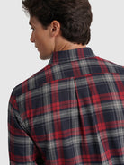 CAMISA FLANELA AZUL MANGA COMPRIDA REGULAR FIT MR. BLUE