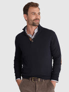 PULLOVER LÃ COM COTOVELEIRA REGULAR FIT MR. BLUE