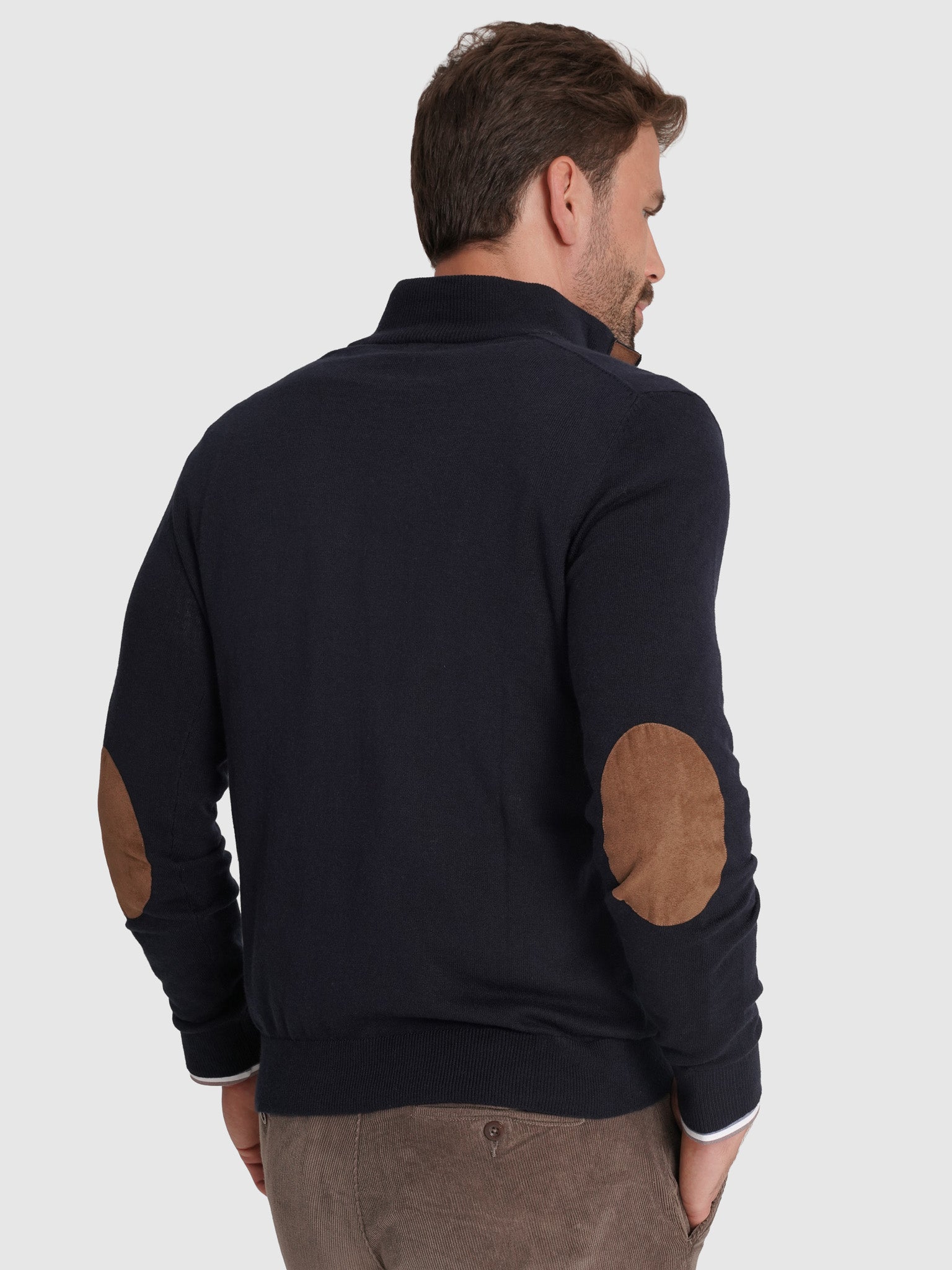 PULLOVER LÃ COM COTOVELEIRA REGULAR FIT MR. BLUE