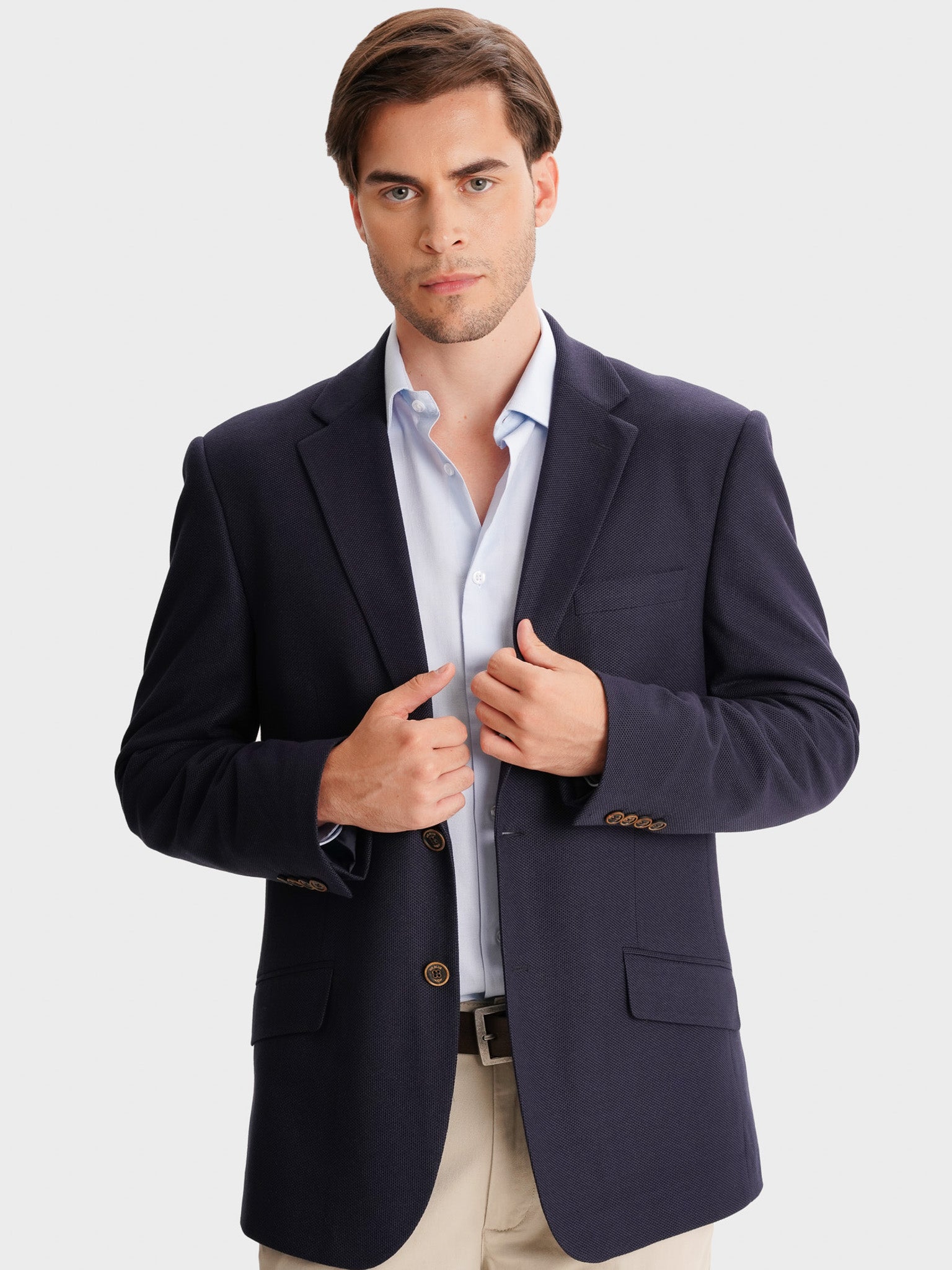 BLAZER OUTROS AZUL MANGA COMPRIDA REGULAR FIT MR. BLUE