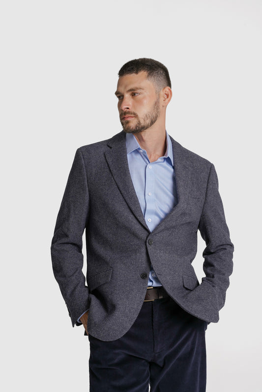 BLAZER LÃ AZUL LISO MR. BLUE