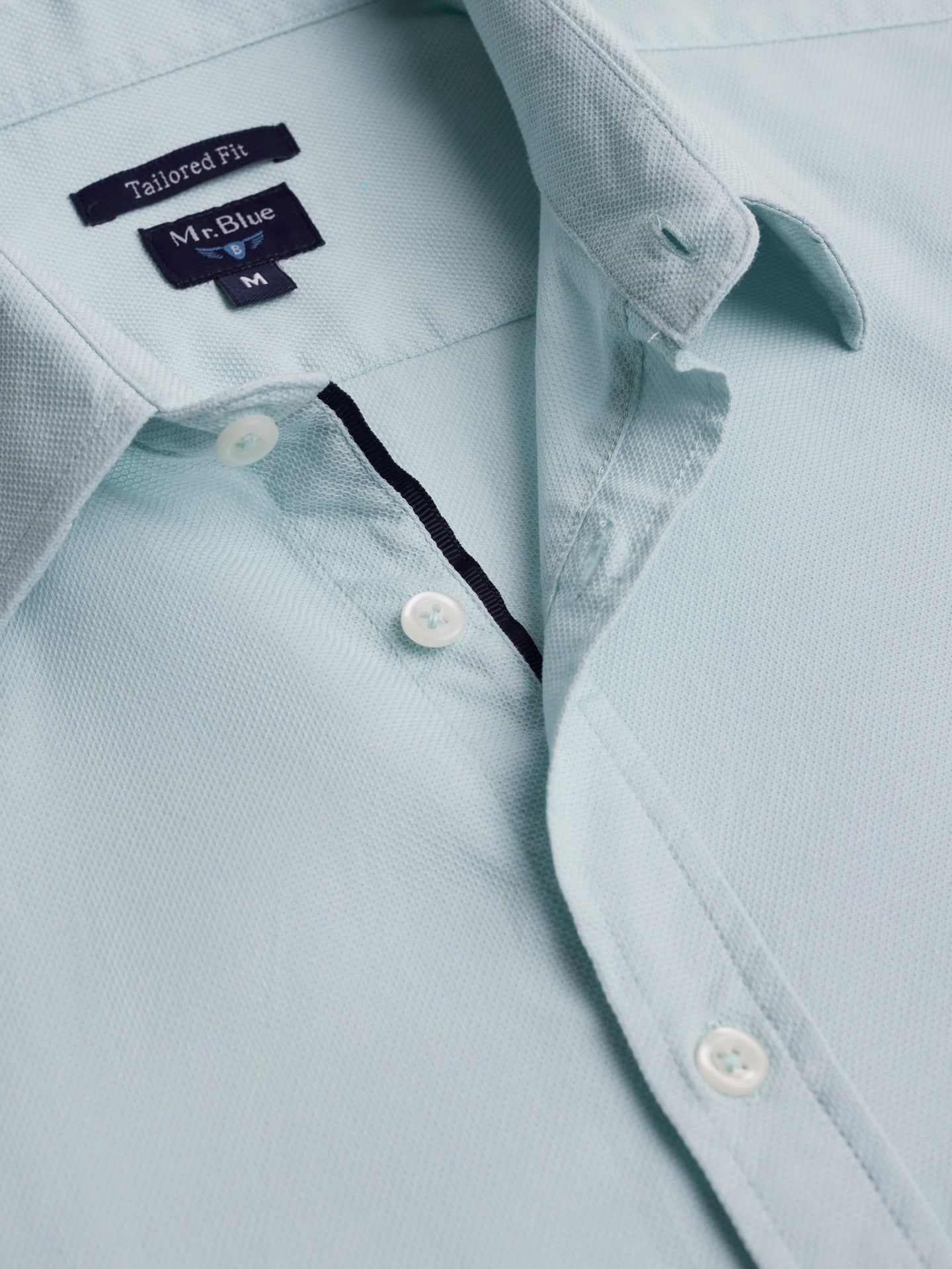 Camisa Regular Fit Estruturada Azul Mr. Blue