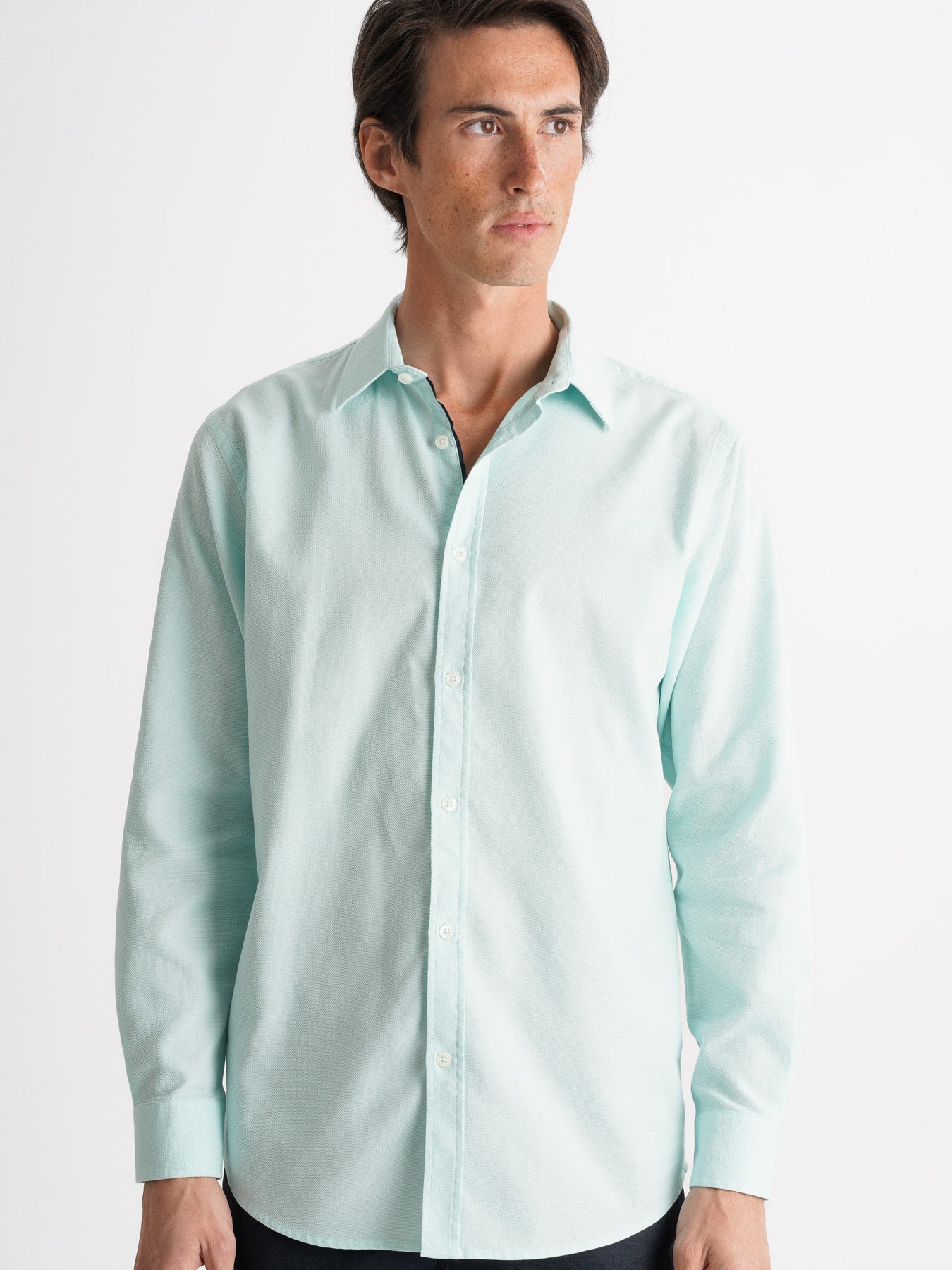 Camisa Regular Fit Estruturada Azul Mr. Blue